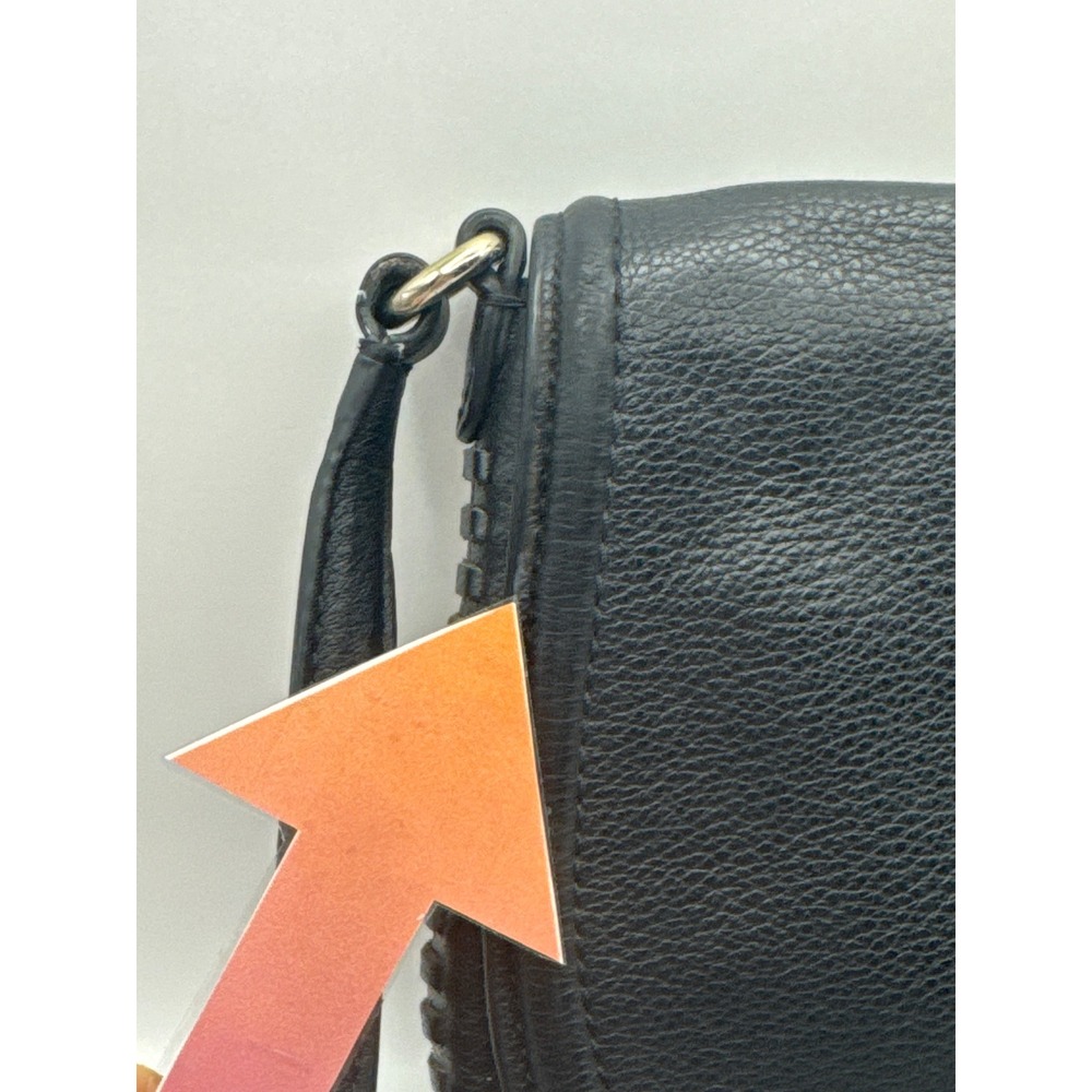 Kate Spade NY Black Leather Saddle Crossbody Bag Adjustable Strap Boho Chic - Picture 11 of 15